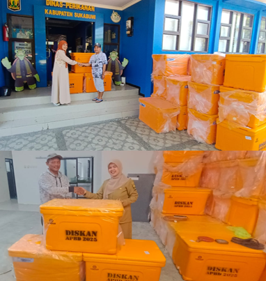 Dinas Perikanan Kabupaten Sukabumi Memberikan Bantuan Coolbox kepada Nelayan Cisolok